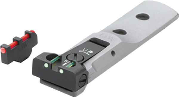 TXT 03-F1 Fiber-Optik Match Visier "SILBER"+Fiber-Optik Korn